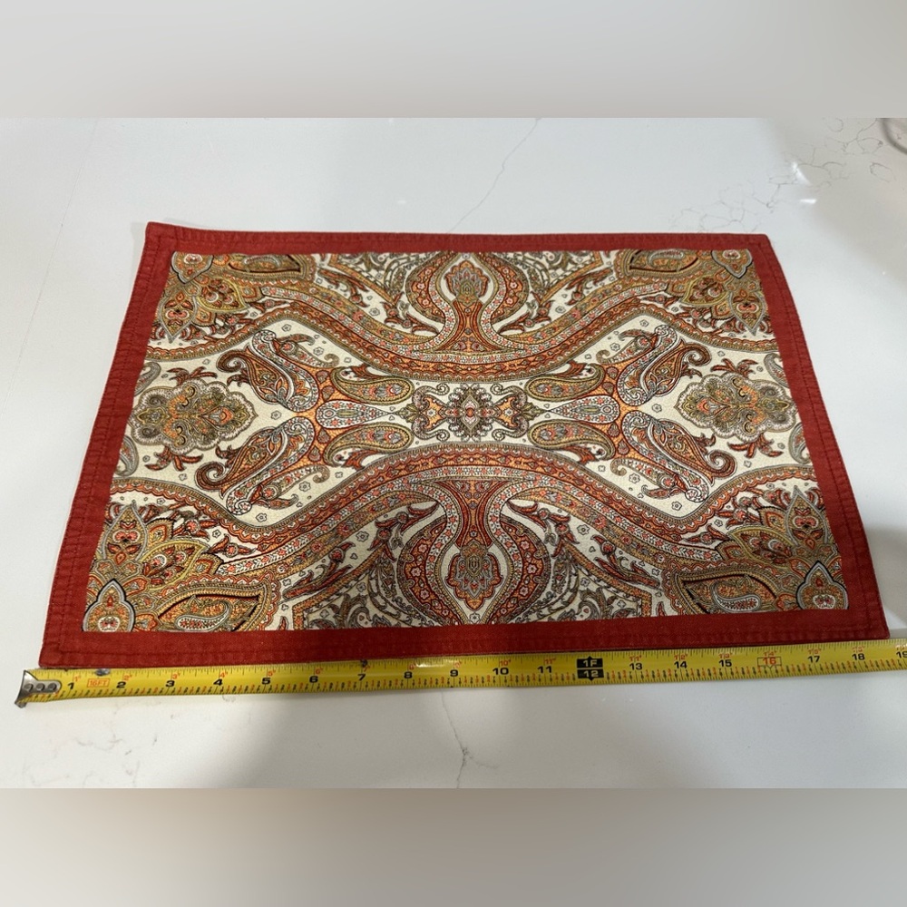 Maison d' Hermine Kashmir Paisley 100% Cotton Set of 4 Placemats Dining Table - Picture 7 of 9